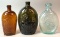 Group of 3 Antique Glass Flasks