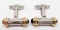 Sterling and 14k Textured Bar Cufflinks