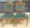 Group of 2 Antique Chairs with Blue Upholstery