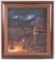 Original Evening Street Scene : Oil on Canvas by Wener P. Lours