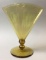 Steuben Pomona Green and Amber Fan Vase #6287