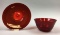 Steuben Selenium Ruby Finger Bowl and Underplate