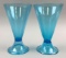 Set of 2 : Steuben Celeste Blue Footed Vases