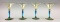 Set of 4 : Steuben Amber and Celeste Blue Goblets