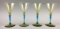 Set of 4 : Steuben Amber and Celeste Blue Goblets