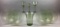 Group of 8 : Steuben Spanish Green Air Bubble Threaded Glassware