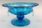 Steuben Celeste Blue Centerpiece/Bowl With Applied Rings