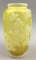 Lemon Yellow and Alabaster Cameo Art Glass Vase