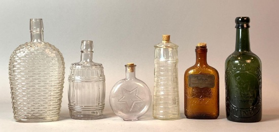 Group of 6 Antique Glass Bottles