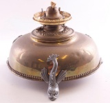 Antique Oil Lamp Base with Koi Fish Feet