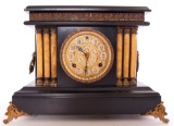 Antique Mantle Clock with Ornate Scroll Feet