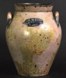 Antique 1 Gallon M. Mead Portage Co. Ohio Stoneware Crock