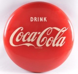 Vintage Coca Cola Advertising Metal Button Sign
