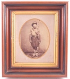 Antique Photograph of a Civil War Era Soldier in Walnut Frame