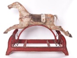 Antique Primitive Wooden Rocking Horse