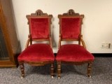 Pair of Antique Walnut Upholstered Chairs