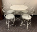 Antique Ice Cream Parlor Table and Chairs Set