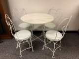 Antique Ice Cream Parlor Table and Chairs