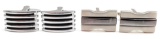 Lot of 2 Pairs : Silver Bullet Back Cufflinks