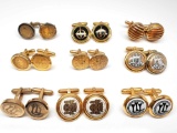 Cufflink Case w/9 Gold Cufflink Sets : DePaul, LUC and LO Cufflinks + more