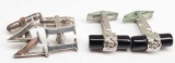 Lot of 2 Pairs : Sterling Silver Cufflinks