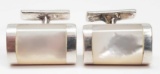 Abalone and Sterling Fixedback Cufflinks