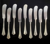 Lot of 9 : Robert Wallace Sterling Silver Butter Spreaders