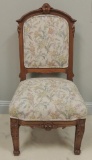 Group of 2 Antique Walnut and Upholstered Chairs