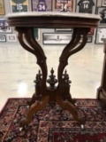 Antique Oval Marble Top Side Table