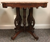 Antique Marble Top Side Table