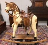 Antique Authentic Horse Hair Rocking Horse