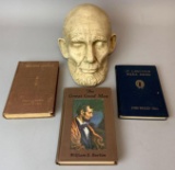 Abraham Lincoln Life Mask with 3 Books