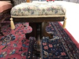 Antique Upholstered Swivel Foot Stool