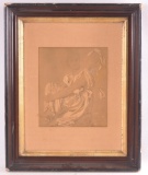 Jen Auguste Dominique Ingres Sketch the Study for the Iliad in Wood Frame