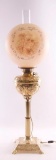 Antique Gone with the Wind Lamp with Cherub Design Globe