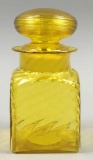 Topaz Swirled Ribbed Apothecary Jar w/ Stopper