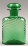 Steuben Pamona Green Swirl Design Cologne Bottle w/ Threaded Stopper