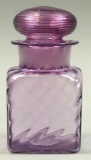 Signed Steuben Amethyst Rib Optic Dresser Jar