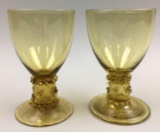 Pair of Steuben Amber Goblets #5067