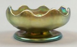 Tiffany Studios Gold Favrile Footed Open Salt : Signed L.C.T.