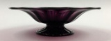 Steuben Amethyst Ribbed Footed Bowl