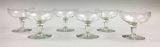 Set of 6 : Fry Glassware Etched Ice Cream Dishes