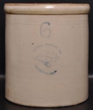 Antique 6 Gallon Lowell Pottery Co. Tonica Ill. Stoneware Crock