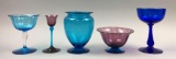 Steuben Group of 5 : Shades of French Blue, Amethyst and Celeste