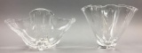 Steuben Clear Crystal Two-Line Pillar Handkerchief Vase #7449