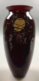 Richard Satava : Red Harvest Moon Art Glass Vase (#0321-89)