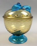 Stevens & Williams Art Glass Covered Bowl