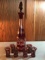Vintage Bohemian Ruby flash cut glass decanter and glasses