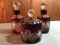 Group of 3 Ruby Cut to Clear Cologne Bottles with 