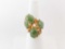 14k Yellow Gold Jade and Seed Pearl Cocktail Ring